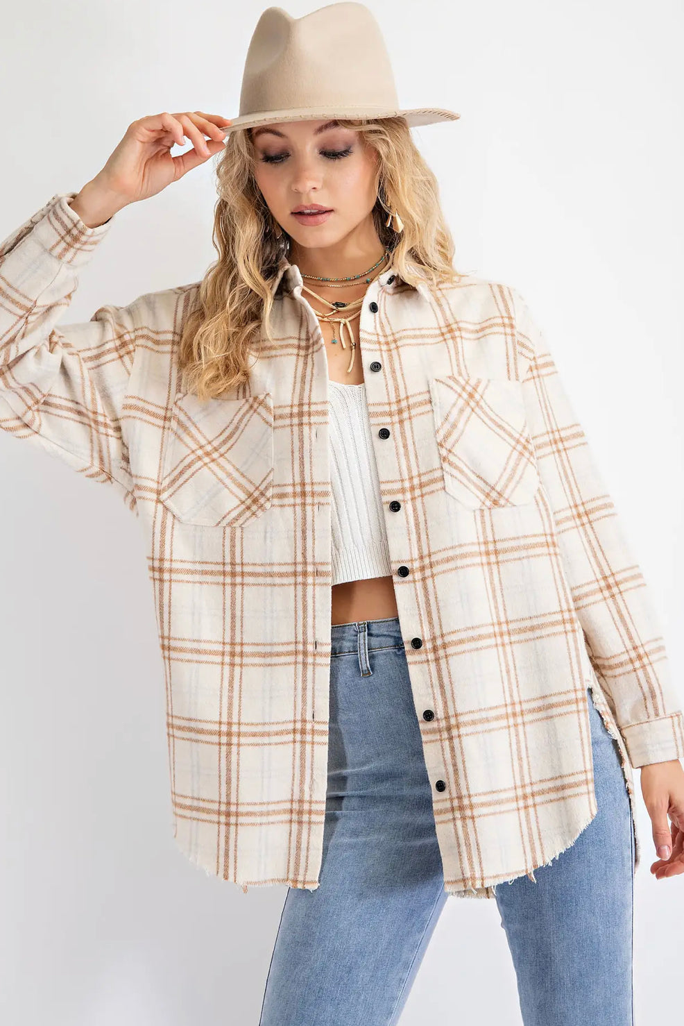 Plaid Me Chest Pocket Shirt Jacket