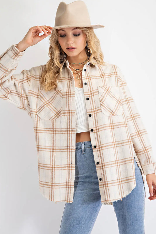 Plaid Me Chest Pocket Shirt Jacket