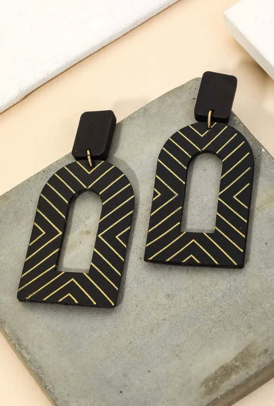 Faux Leather Drop Earrings