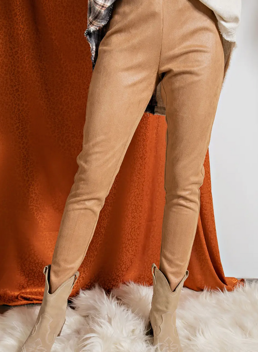 STRETCHY SUEDE LEGGINGS