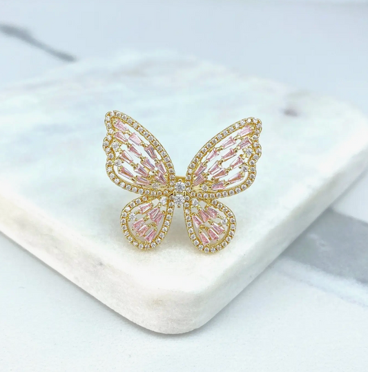 18K Gold Filled CZ Butterfly Design