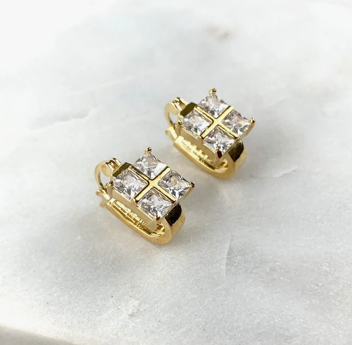 18K Gold Filled Square Hoop Earrings