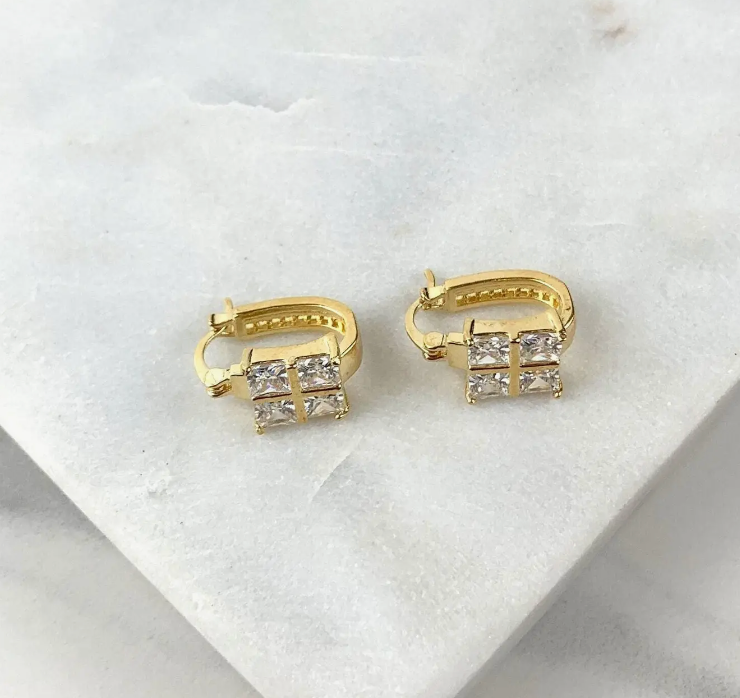 18K Gold Filled Square Hoop Earrings