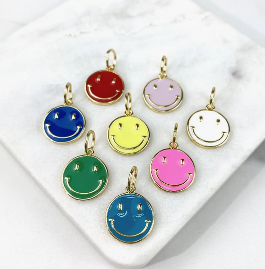 18K Gold Filled HAPPY FACE CHARMS