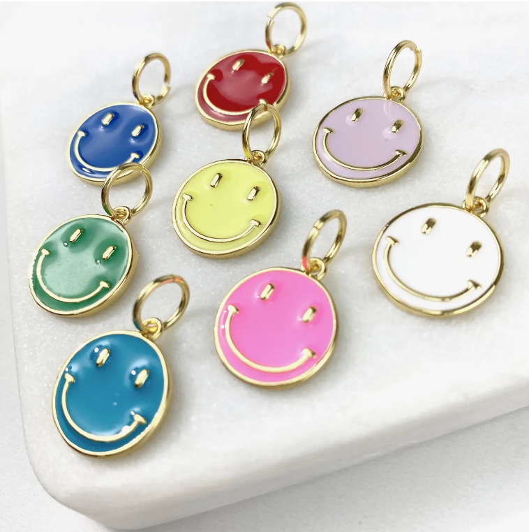 18K Gold Filled HAPPY FACE CHARMS